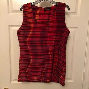 Red and orange striped tank top 1X